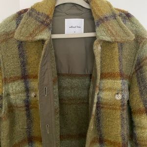 Wilfred Free Aritzia Wool Check  Shirt Jacket